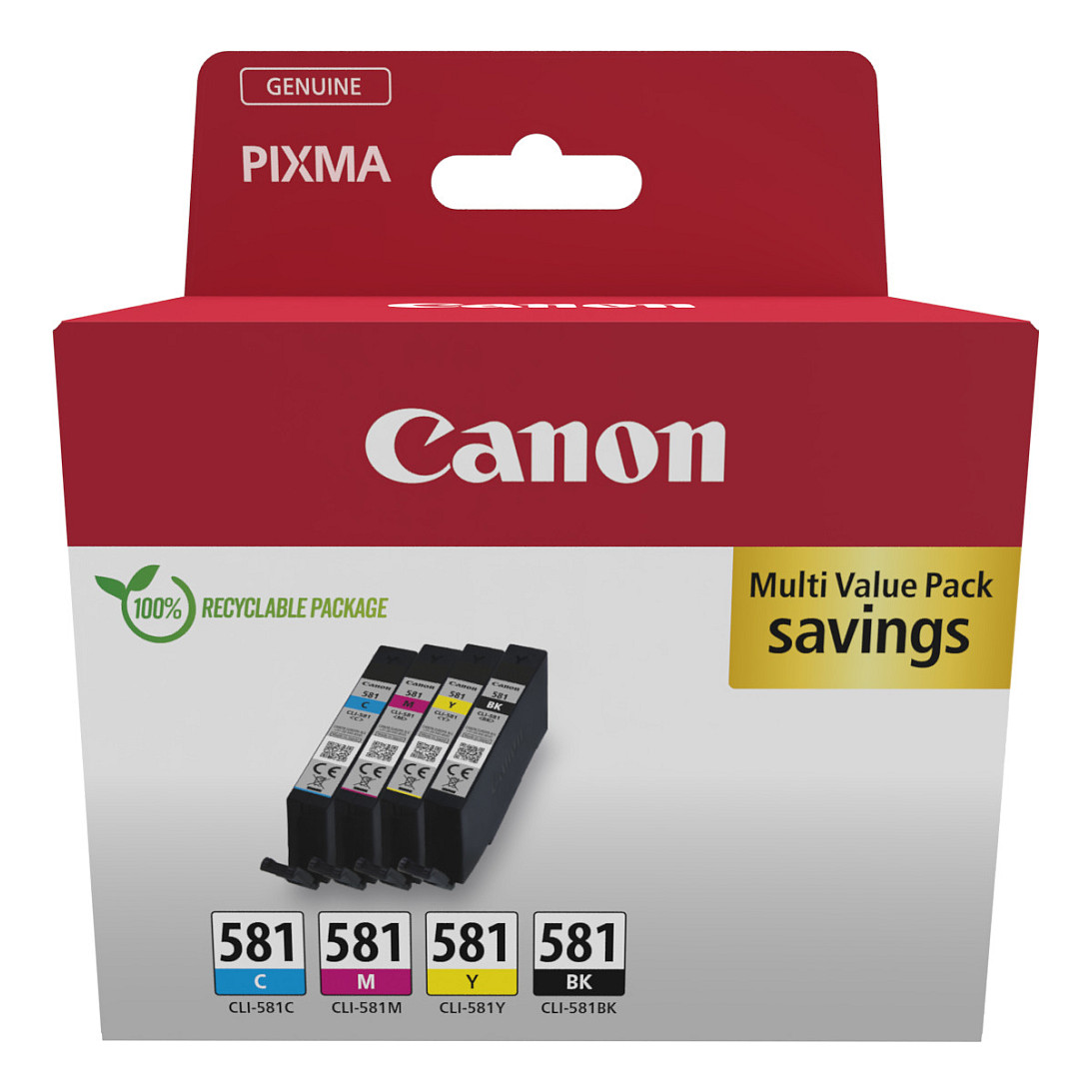 Toner Canon Tinte CLI-581 2103C007 4er Multipack (BK/C/M/Y) thumbnail 2