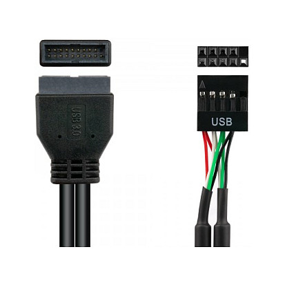 Kabllo USB GoodConnections 5021-PST4, USB 3.0 19-pin në USB 2.0 9-pin, 0.6 m - Zezë 3