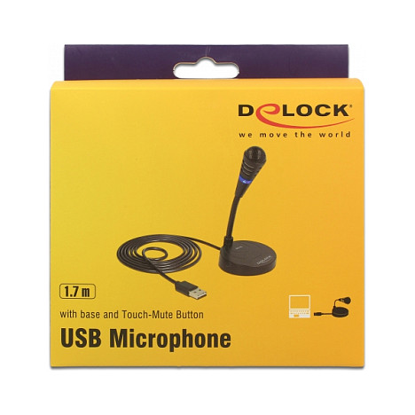 Mikrofon Delock USB Desktop Condenser / Stand Base + Touch‑Mute Button - Zezë thumbnail 3