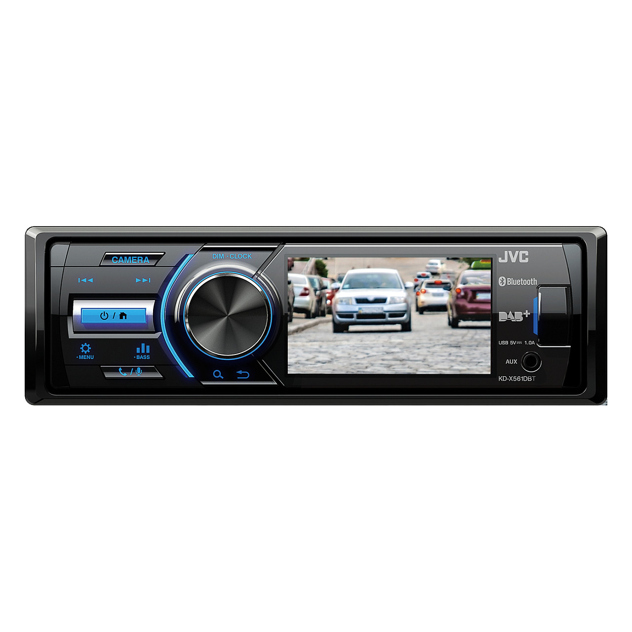 Radio multimedia për veturë JVC KD-X561DBT, 1 DIN, ekran QVGA 3", DAB+, FM, Bluetooth, USB, AUX, video nga USB, 4 × 45 W, ndriçim blu - Zezë 2