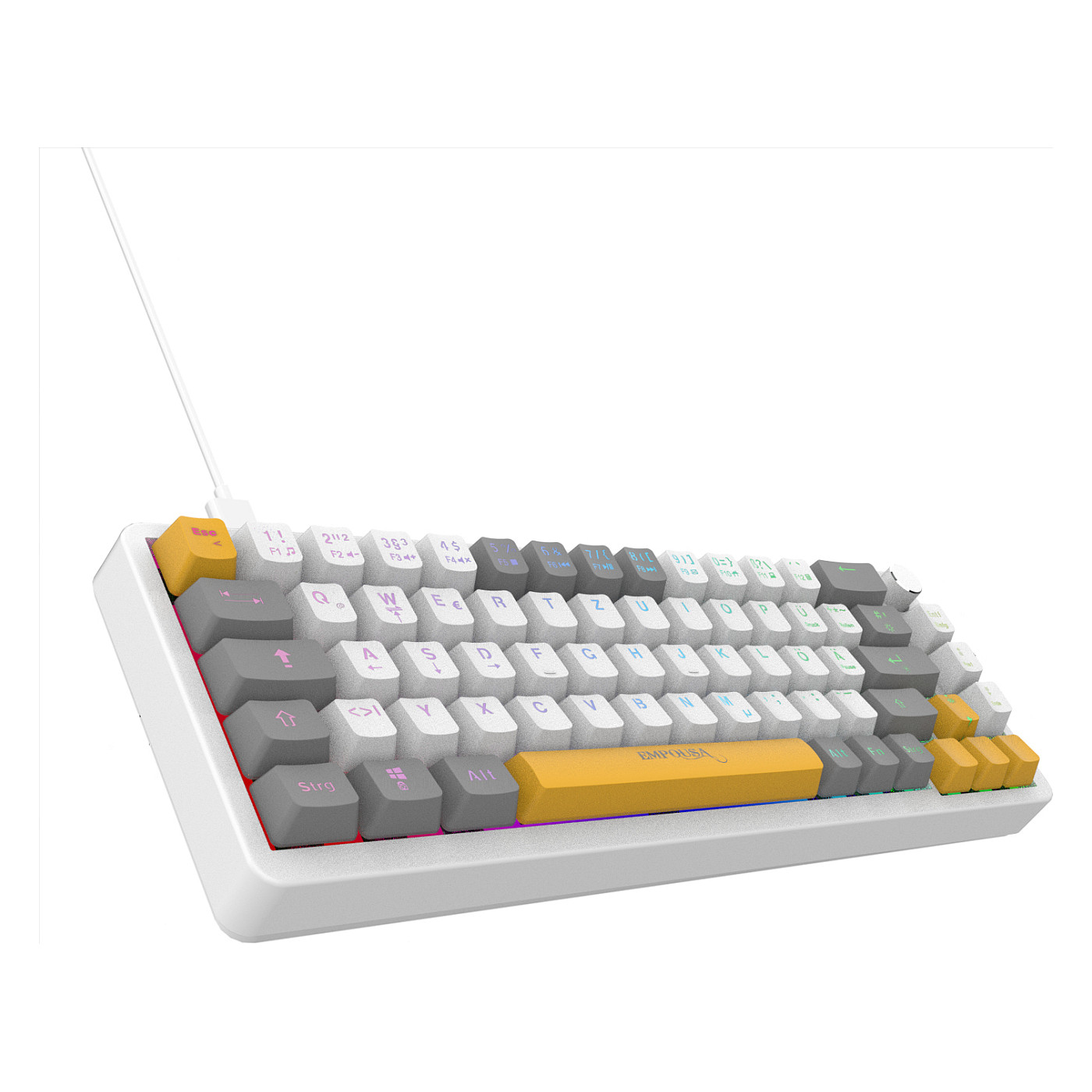 Tastierë Gaming Inca IKG-455 / Wired & Wireless / QWERTY / Mekanike / RGB LED / USB + RF Wireless + Bluetooth - Bardhë 9