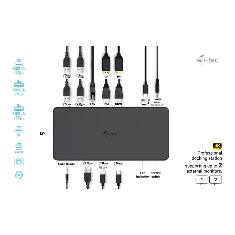 Docking Station I-TEC USB-C Thunderbolt 3 Dual 4K – Zezë thumbnail 5