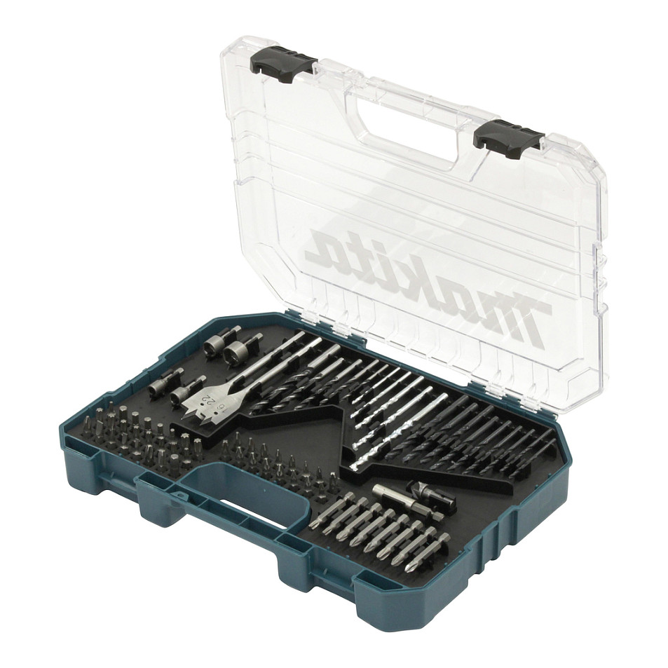 Set Burgjish dhe Bitesh Makita E-16988, 75 Pjesë, për Dru, Metal dhe Gur, me Kuti Organizimi - Blu/Transparente