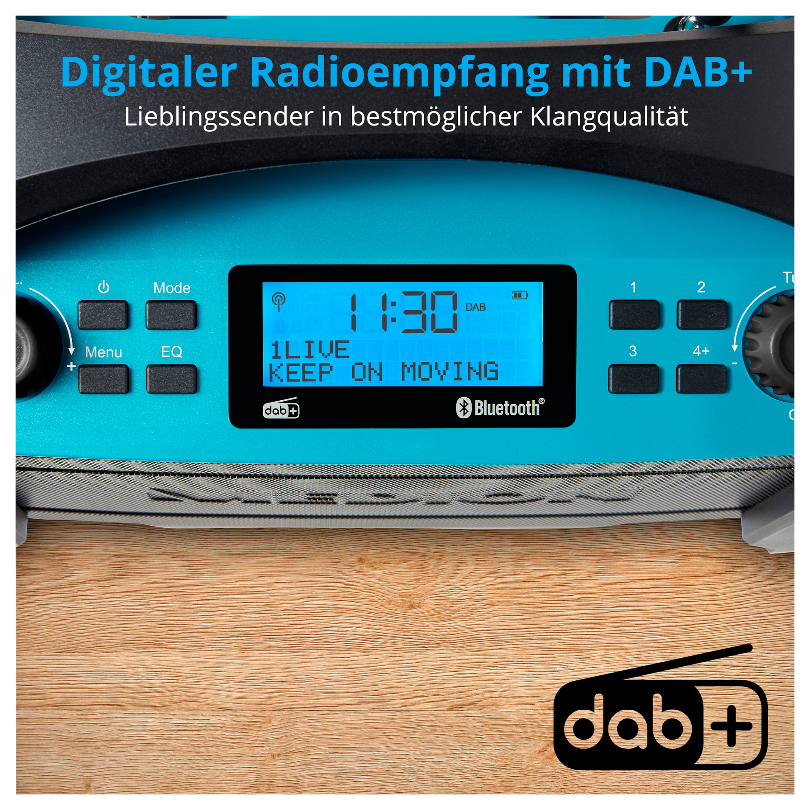 Radio për Punë MEDION LIFE E66050, AM, DAB+, FM, 15 W, Bateri me Autonomi deri në 15 orë - Zezë, Blu 7