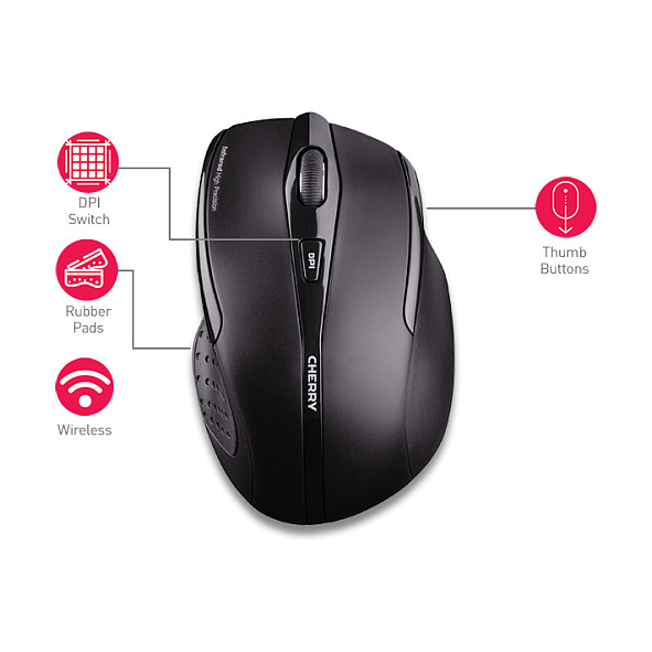 Maus Pa kabllo Cherry MW3000 wireless black thumbnail 5