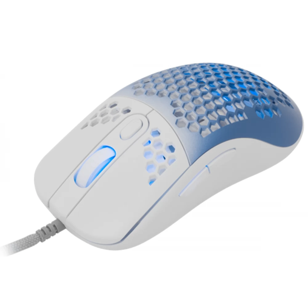Maus Gaming White Shark Megalodon / Optik / 6D / RGB / 7200 DPI / USB 2.0 / I bardhë dhe I kaltër + Mauspad / 305x250x2mm / I bardhë dhe I kaltër 4