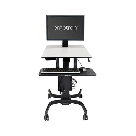 Mbajtëse për Monitor Ergotron WorkFit-C Dual Sit-Stand 24-214-085, 2 Monitorë deri në 24", VESA 75×75/100×100mm, Lartësi e Rregullueshme 63cm, 14,7kg, me Rrota - Hiri/Zezë 7
