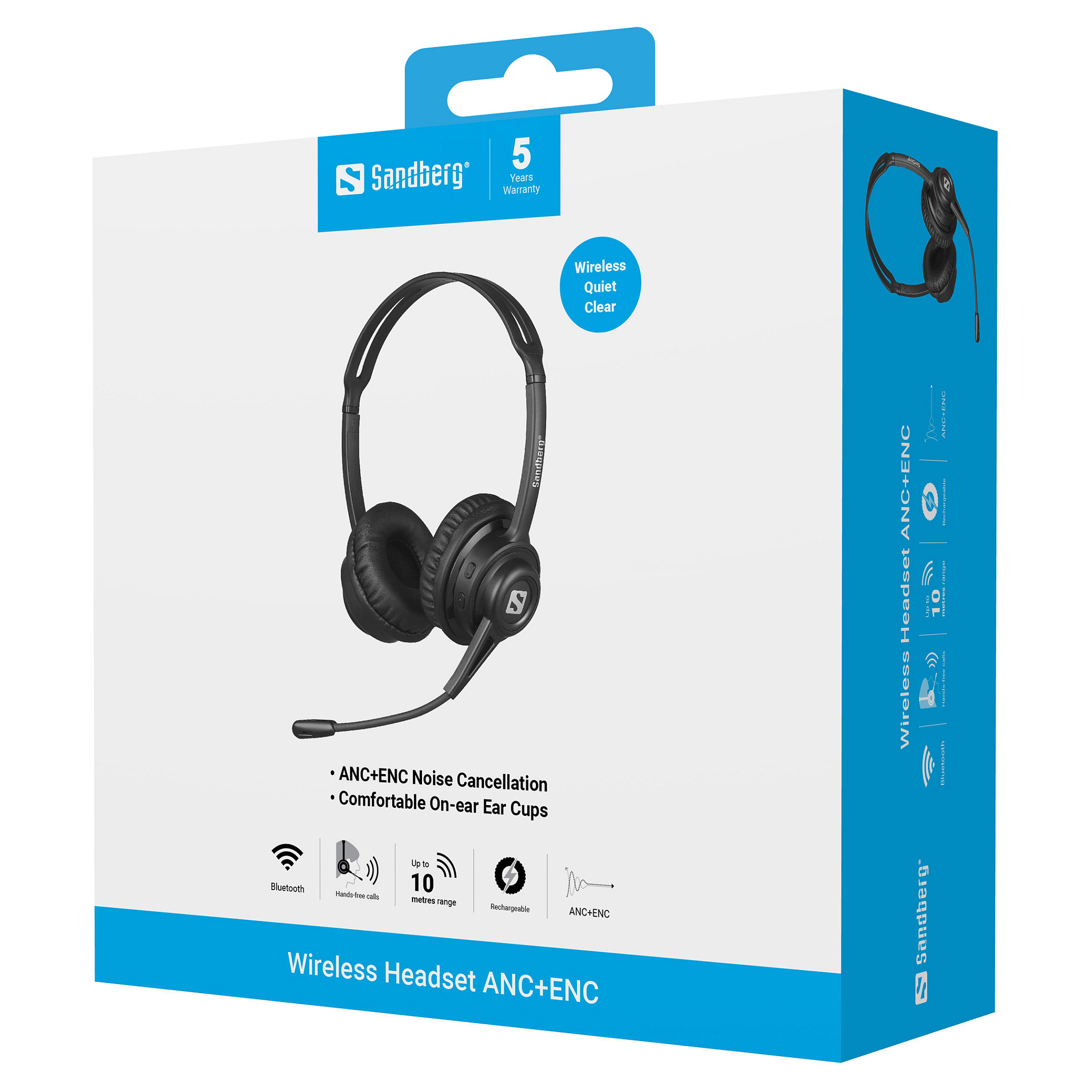 Kufje pa kabllo Sandberg Wireless Headset ANC+ENC 126-44 / On-Ear / Bluetooth 5.3 / 36mm / 20-20000Hz / ANC / ENC - Zezë 10