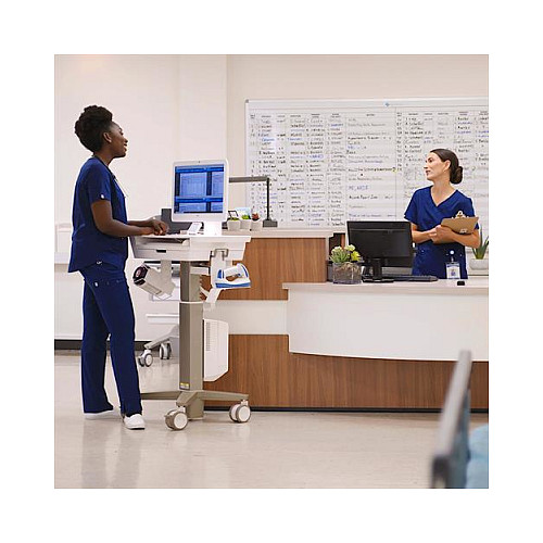 Karrocë për Monitor Ergotron CareFit Slim 2.0, 21"–27", 9.1kg, VESA 75×75mm/100×100mm, Lartësi 74–119cm - Bardhë/Hiri 5