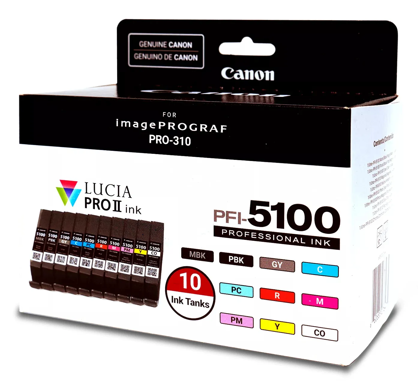 Set INK Canon PFI-5100, 6951C009, 10 Fishekë, për Printer Canon imagePROGRAF PRO-310 3