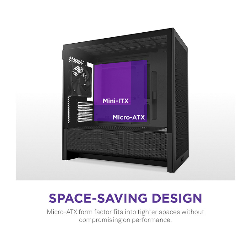 Kasë NZXT H3 Flow CC-H31FB-01 -Zezë thumbnail 3