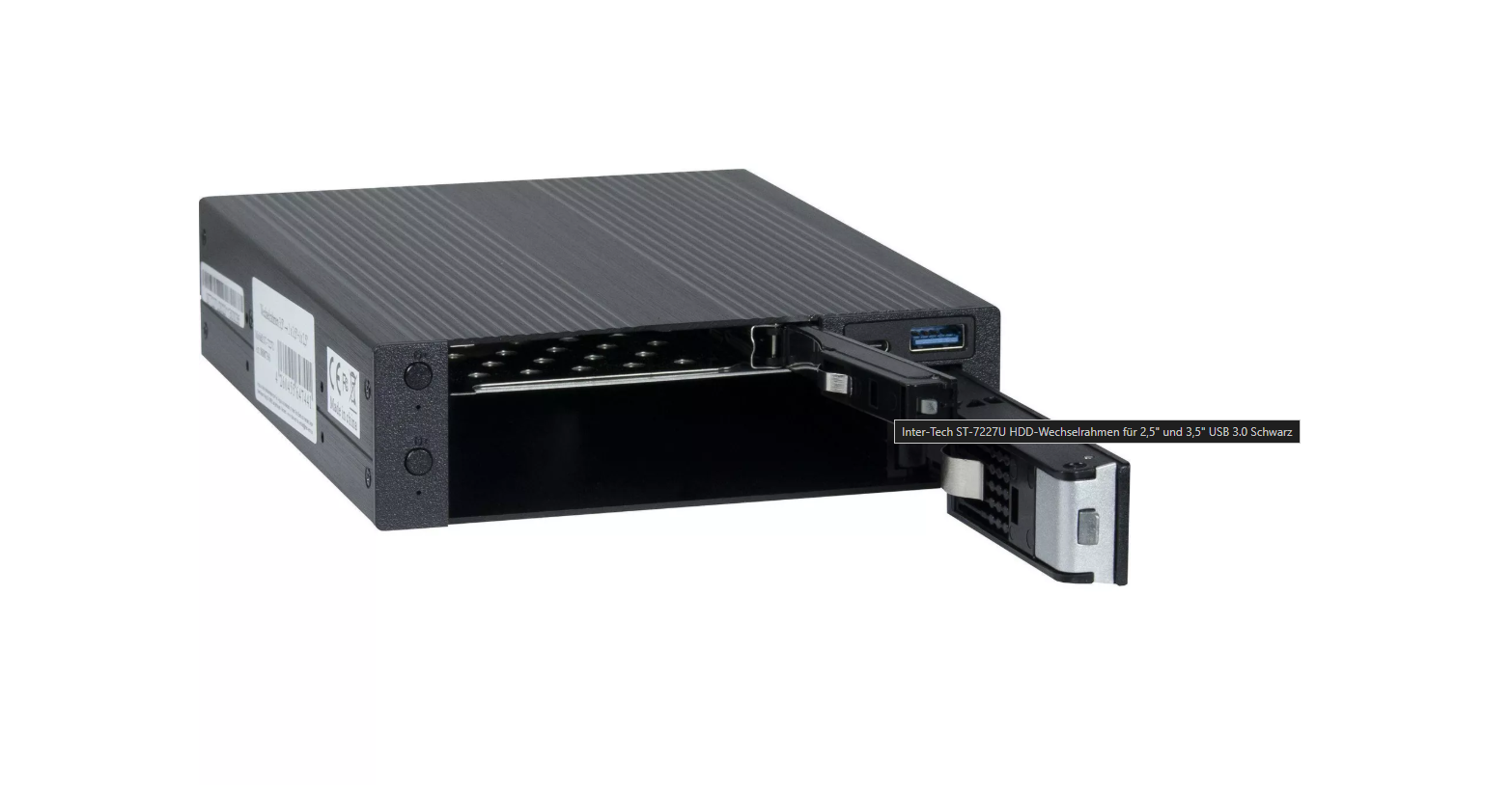 Kornizë për disqe Inter-Tech IPC ST-7227U, 1x 3.5", 1x 2.5", Hot-Swap, SATA III, USB-A, USB-C