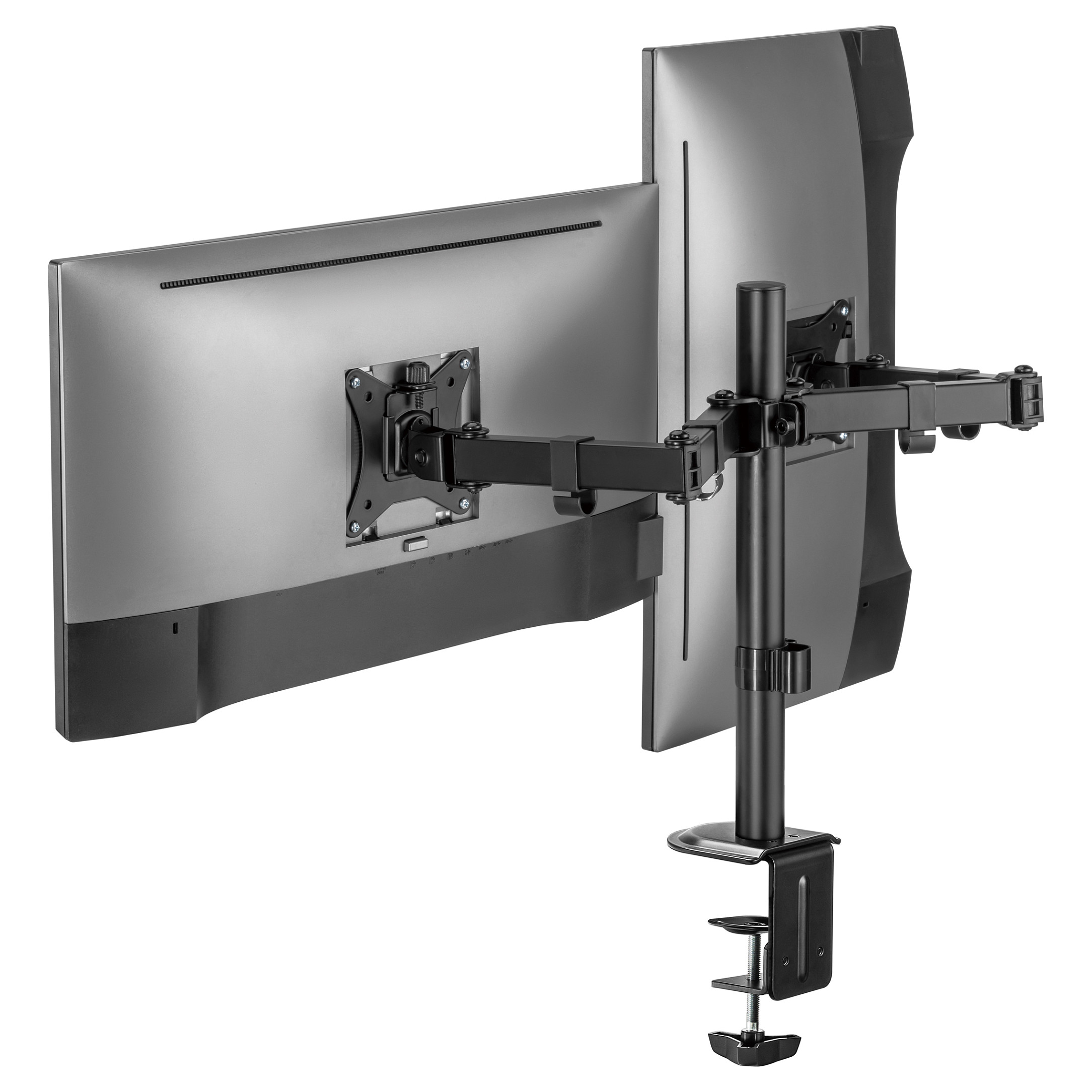 Mbajtëse për Monitor Equip 650157 / 2 Monitorë / 17–32" / deri 9kg për Monitor / VESA 75x75 & 100x100 / Full Motion / Rotacion 360° - Zezë 5
