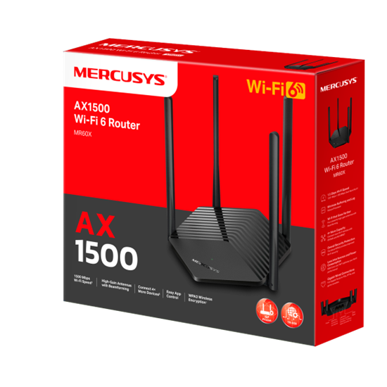 Mercusys MR60X, Ruter Wi-Fi 6 AX1500, Dual-Band, 1× Gigabit WAN + 2× Gigabit LAN – Zezë 4
