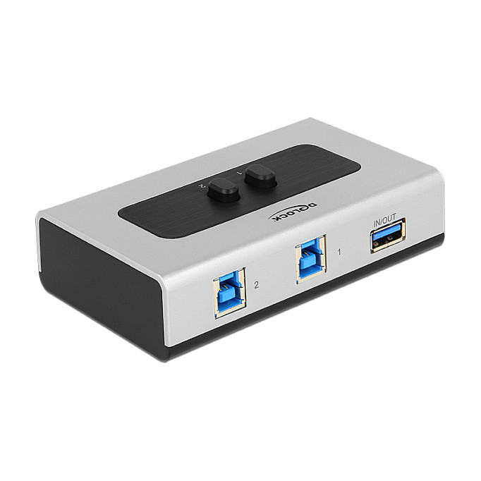 Delock 87667 USB 3.0 Switch 2-Port – Manual Bidirectional USB Sharing Switch