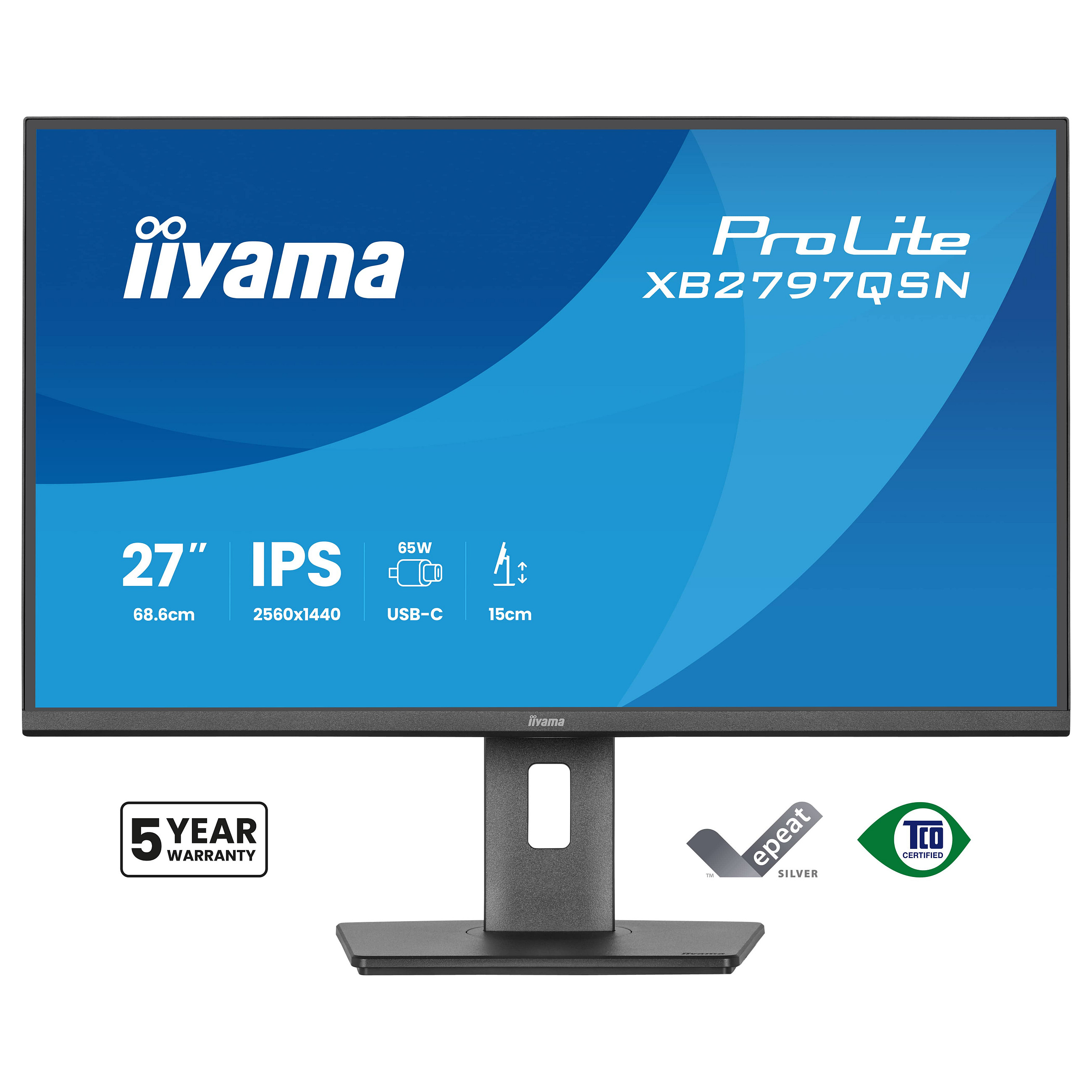 Monitor IIYAMA XB2797QSN-B1 / 27"/ Quad HD IPS / LCD / 75Hz / 1ms / HDMI+USB+DP - Zezë thumbnail 2