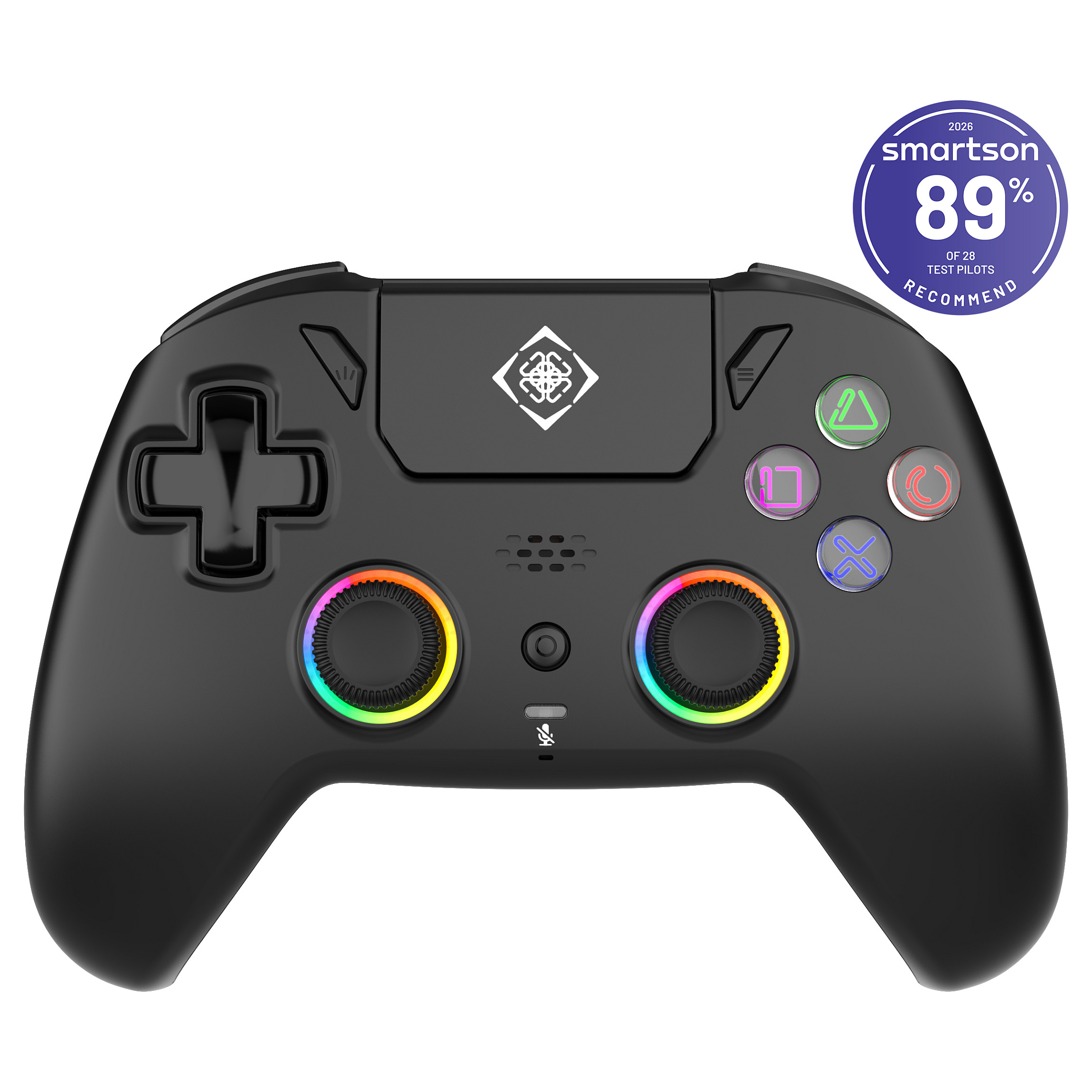 Kontroller për Sony Deltaco GAM-189 / Wireless / Hall Effect / RGB / PS5 / PC / Android & iOS – Zezë