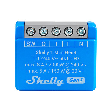 Smart Relay Switch Shelly 1 Mini Gen4 / 1-Channel / 8A / WLAN & Bluetooth