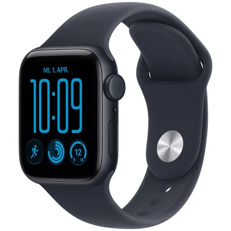 Apple Watch SE 3, 44mm, GPS, Midnight Aluminium, Navy Blue Sport Band - M/L