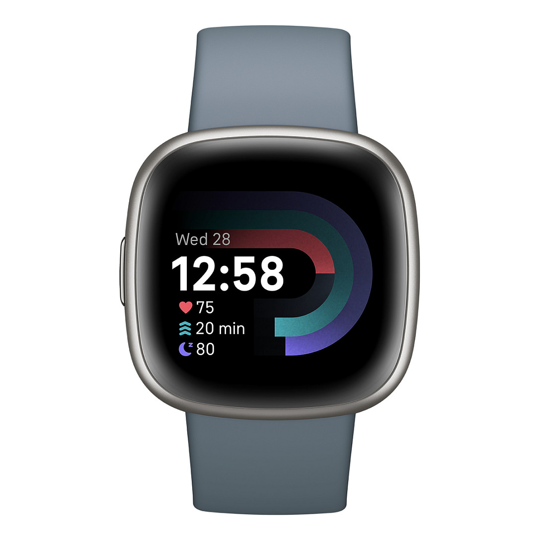 Orë e mençur Fitbit Versa 4, 1.58", AMOLED, GPS, Bluetooth 5.0, NFC – Blu/Argjend thumbnail 2