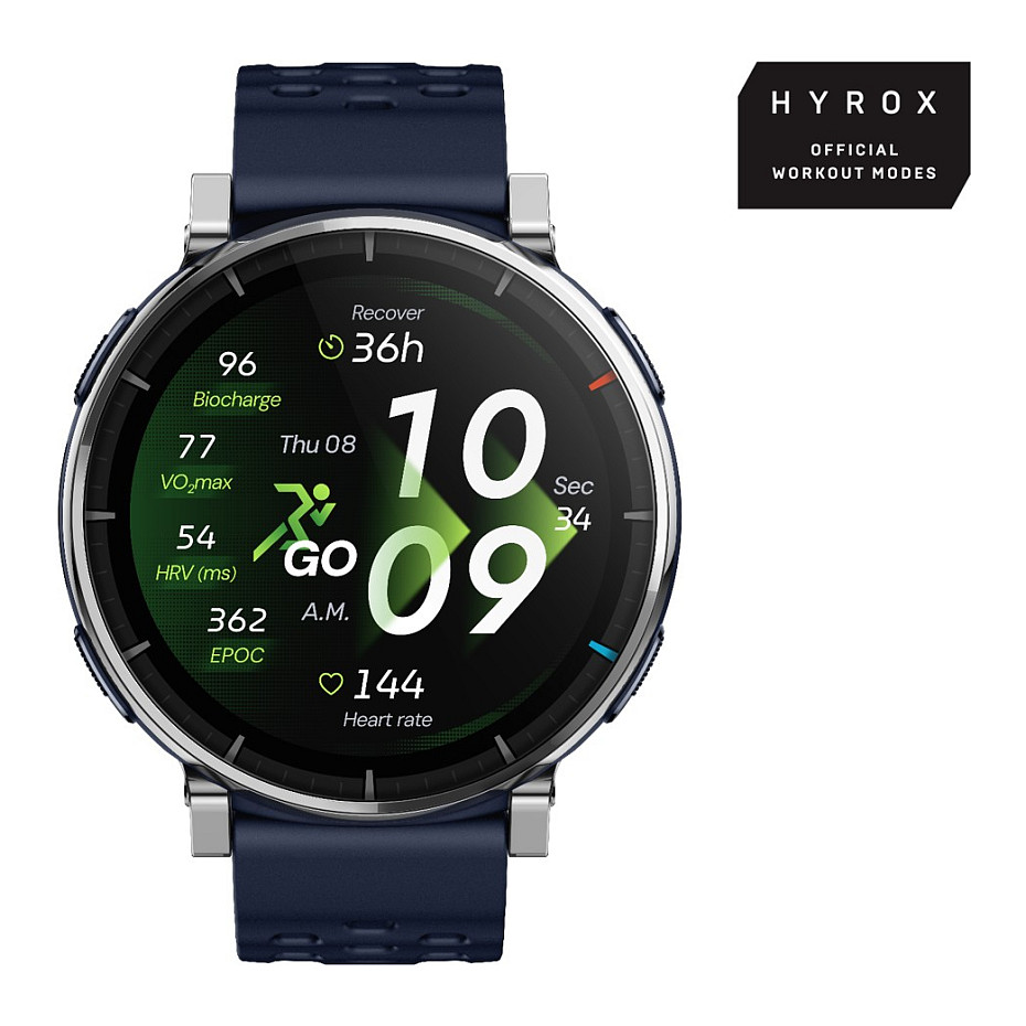 Orë e mençur Amazfit Active 3 Premium / HYROX Mode / 45mm – Blu e Errët