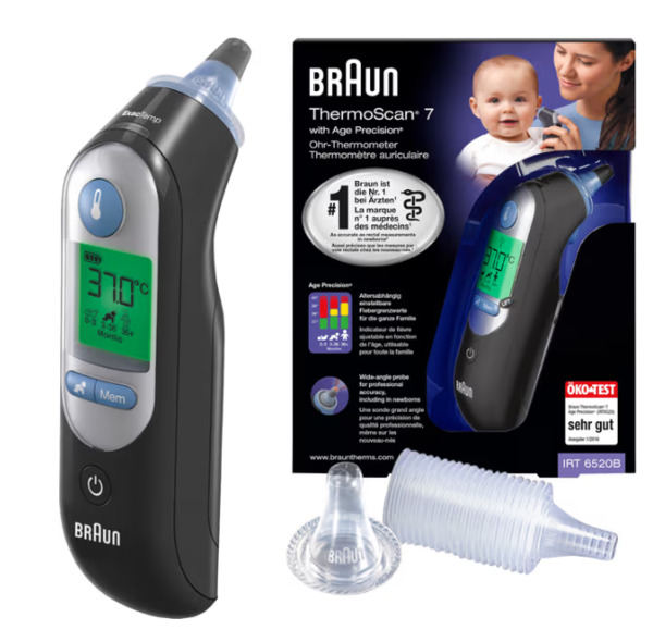 Termometër Braun ThermoScan 7 IRT6520 / Infrared / Ear / Age Precision / ExacTemp – Zezë 2