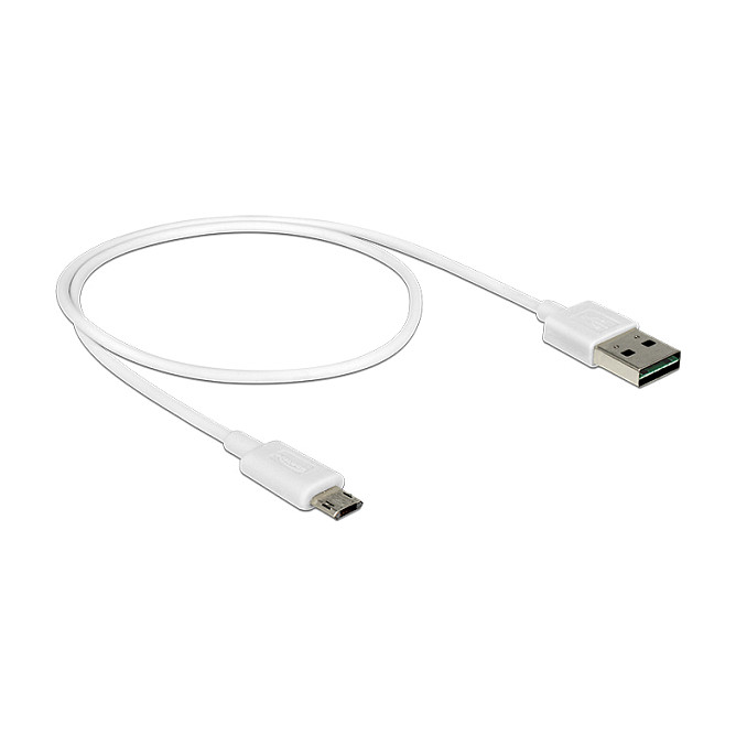Kabllo USB DeLOCK 84806, USB-A në Micro-B, USB 2.0, EASY-USB, 0.5 m - Bardhë 2