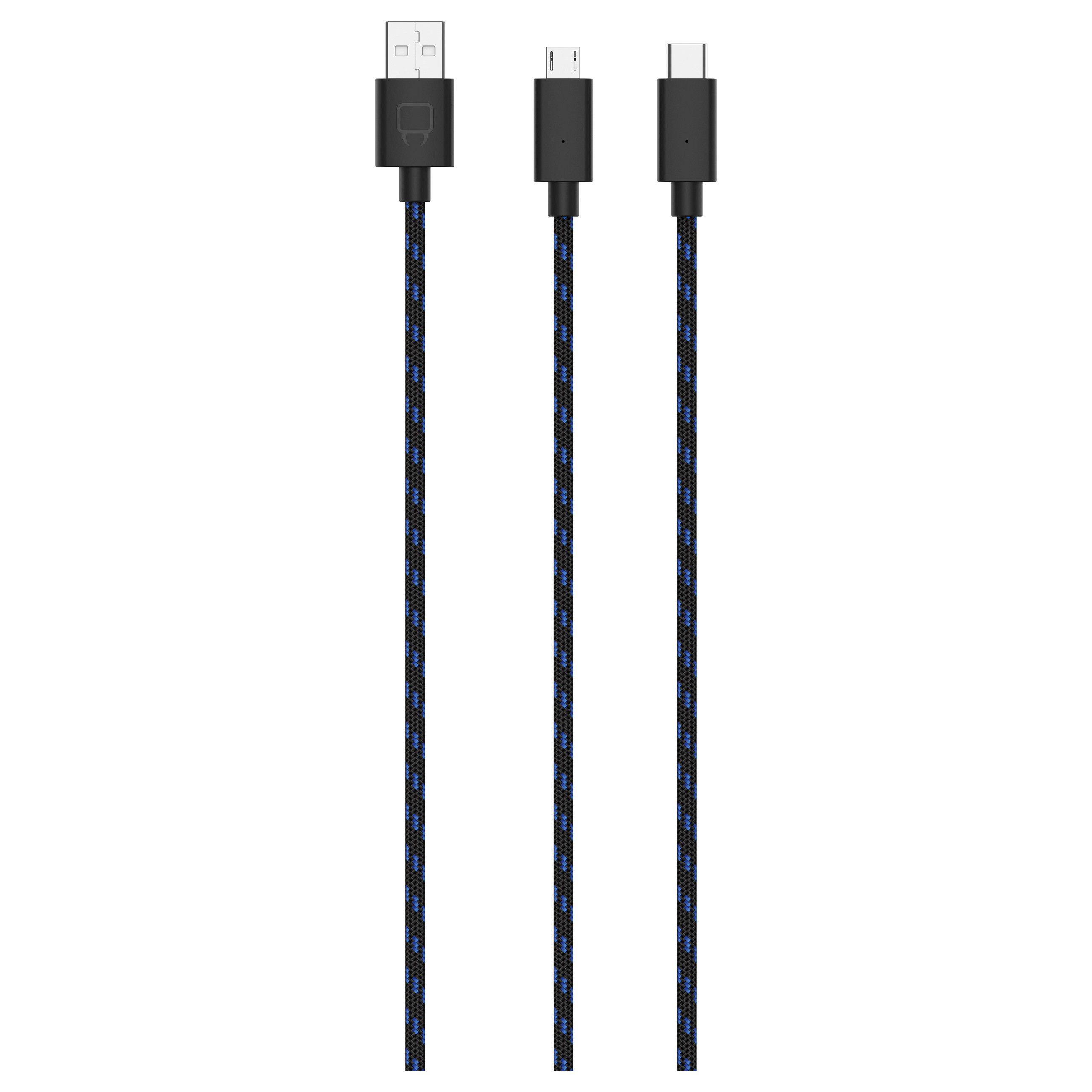 Aksesorë për Konsolë Venom VS5002 / PlayStation 5 / Dual Play & Charge Cable / USB-A në 2x USB-C / 3 m – Zezë/Blu 4