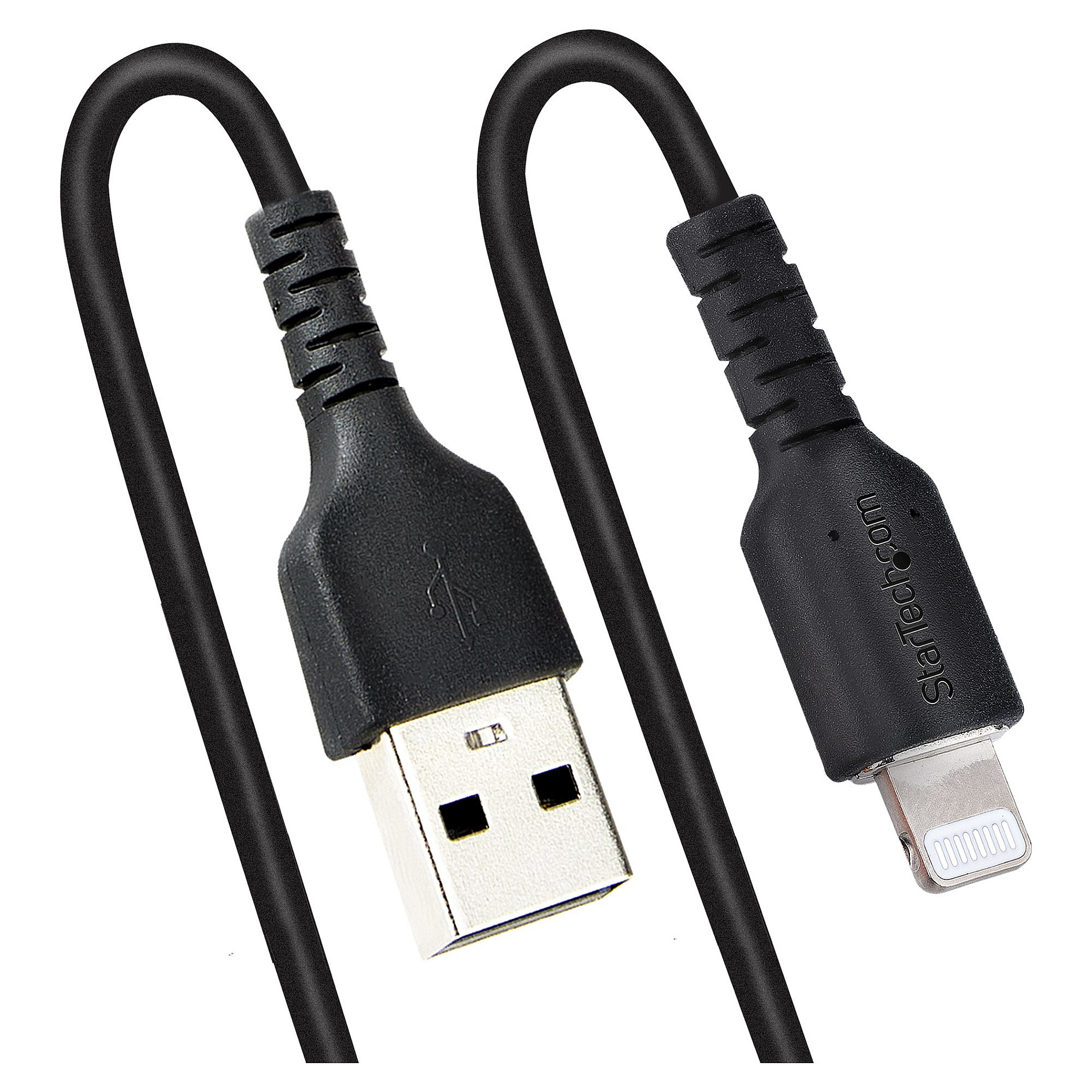 Kabllo USB StarTech.com RUSB2ALT50CMBC, USB-A në Lightning, 50 cm, USB 2.0, 480 Mbps, spirale, MFi - Zezë 5