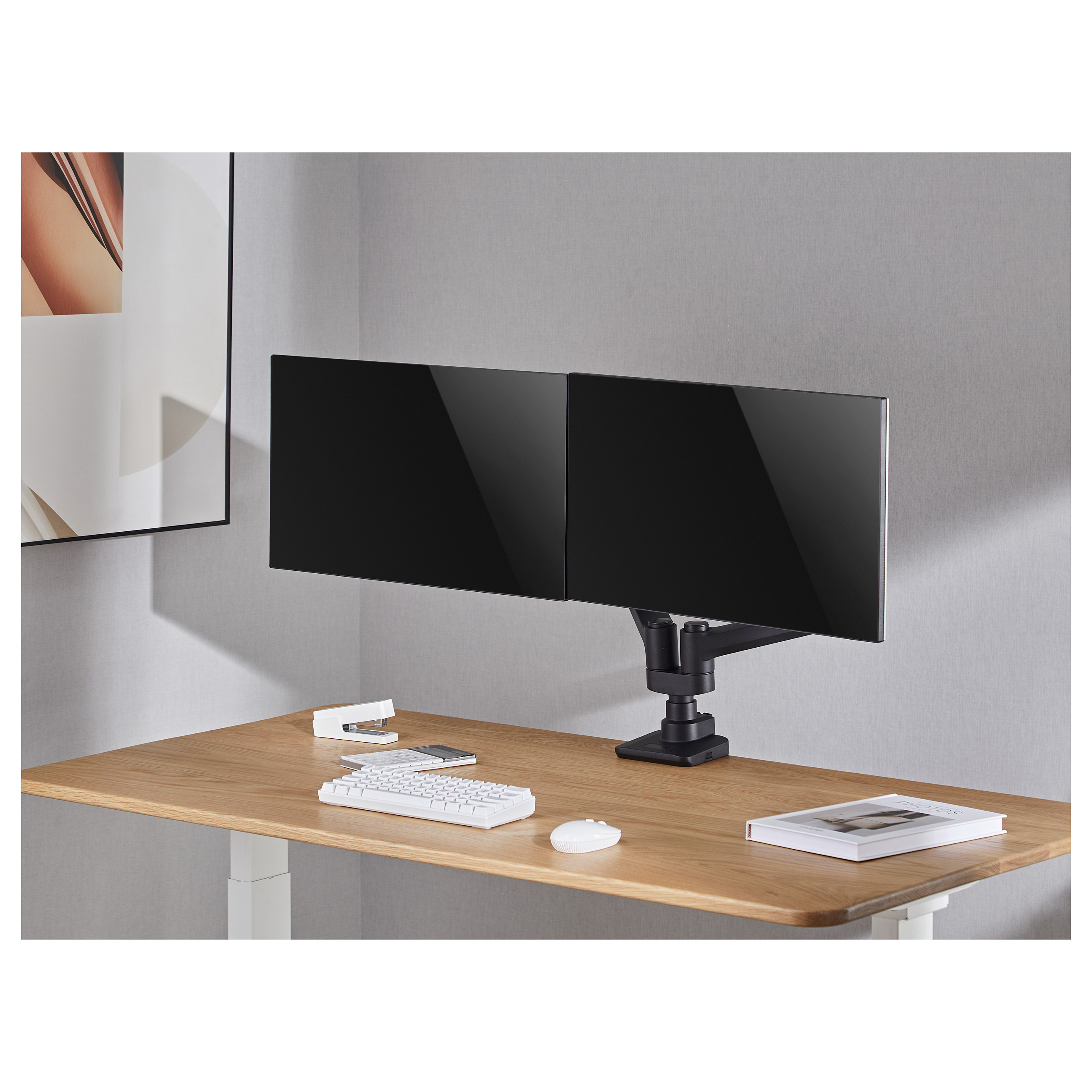 Mbajtëse për Monitor Equip 650182, 2 Monitorë, 17"–35", 20kg për Monitor, VESA 75×75mm/100×100mm - Zezë 9