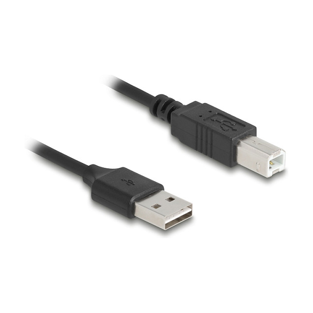 Kabllo USB DeLOCK 90130, USB 2.0 A Mashkull EASY-USB në B Mashkull, Spirale, 0.5–0.8m - Zezë 2