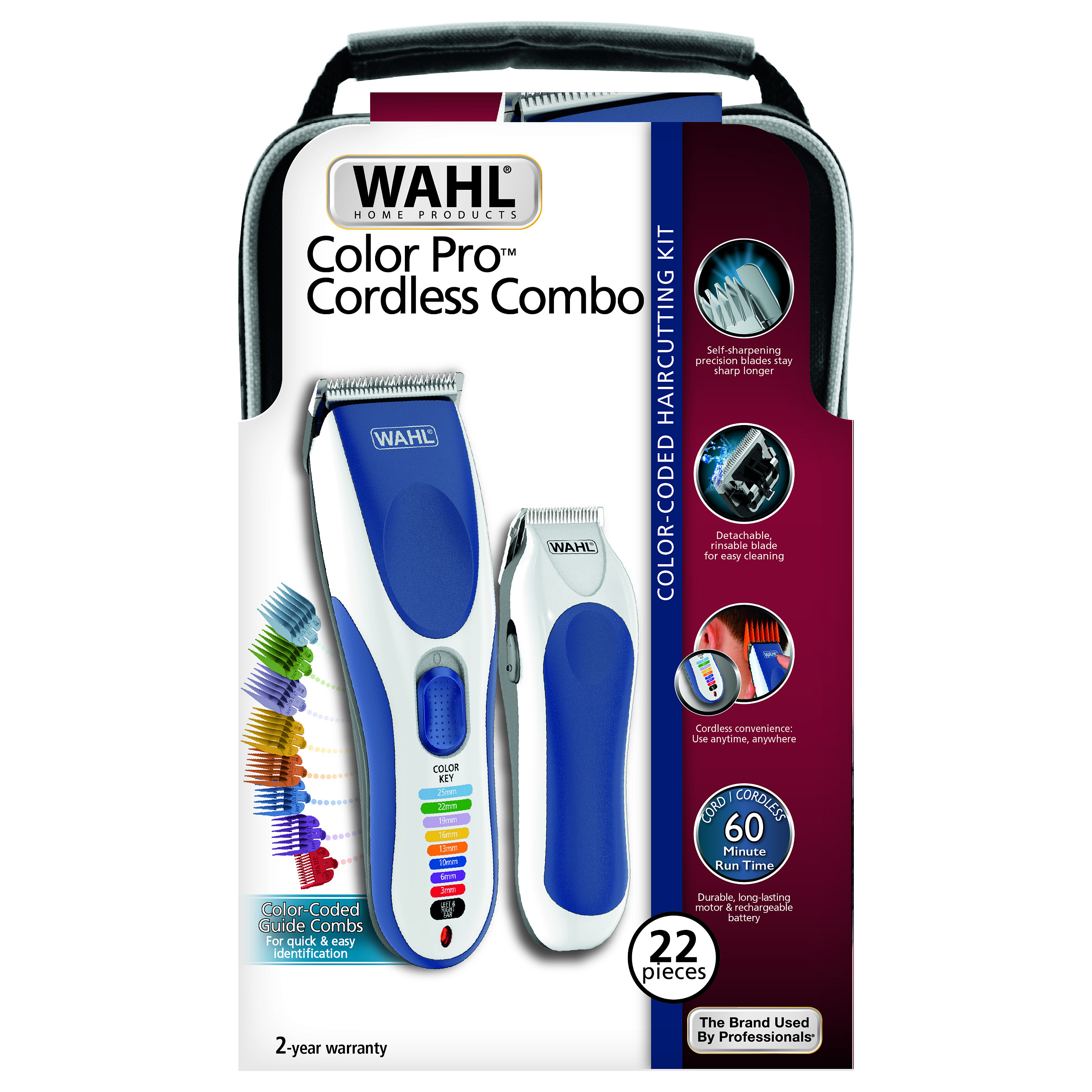 Makinë e Rrojës Wahl Color Pro Cordless Combo 09649-916, Me dhe Pa Kabllo, 60 Min Autonomi – Blu/Bardhë 3