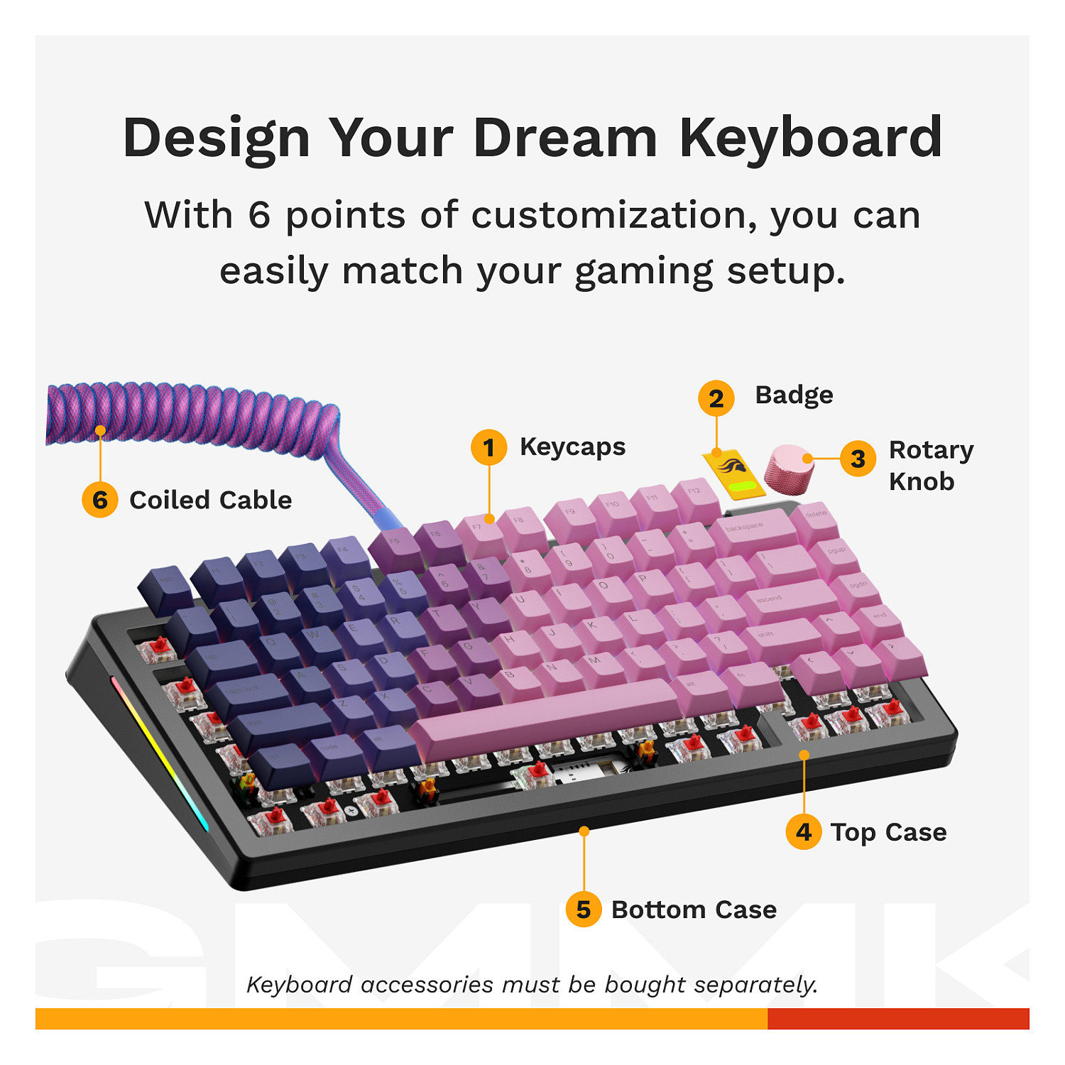 Tastierë Gaming Glorious GMMK 3 Pro / 75% / Barebone / Hot-Swap / ANSI / USB-C - Zezë 8