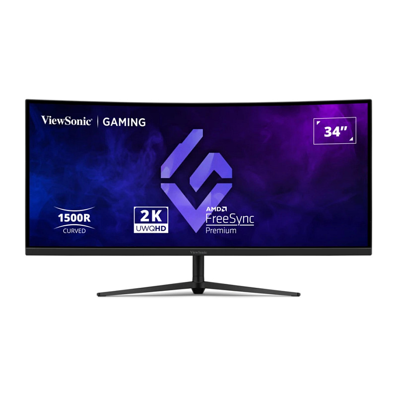Monitor Gaming ViewSonic VX3418C-2K, 34", UWQHD VA Curved, 180Hz, 1ms, HDR10, HDMI + DisplayPort - Zezë