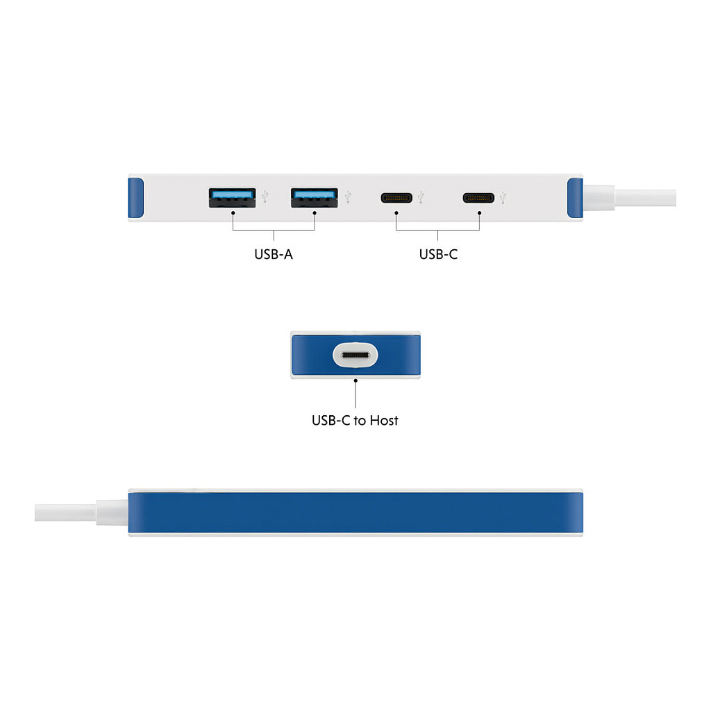 Hub Targus HyperDrive Flex HD5201BUGL / 4x USB-C / 5Gbps – Blu/Bardhë 7