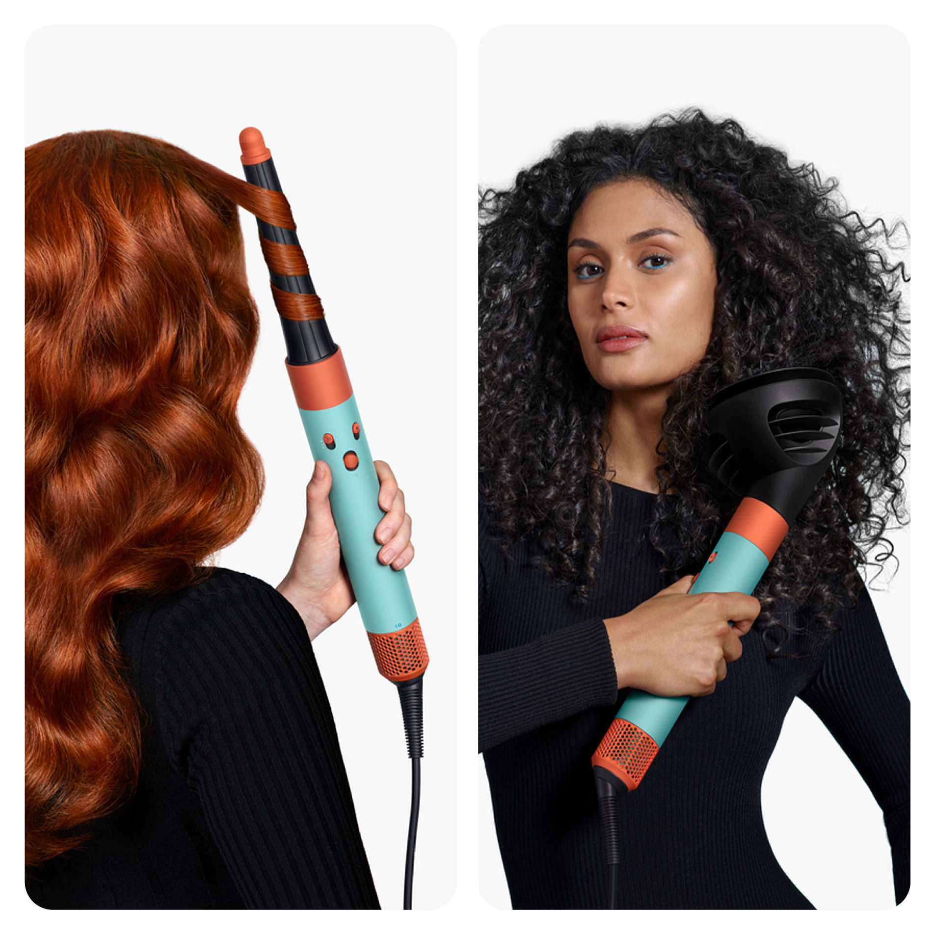 Stilues për flokë me ajër Dyson Airwrap i.d. Curly+Coily / Coanda / Bluetooth / 6-në-1 / 1300 W – Zezë/Portokalli/Gjelbër 4