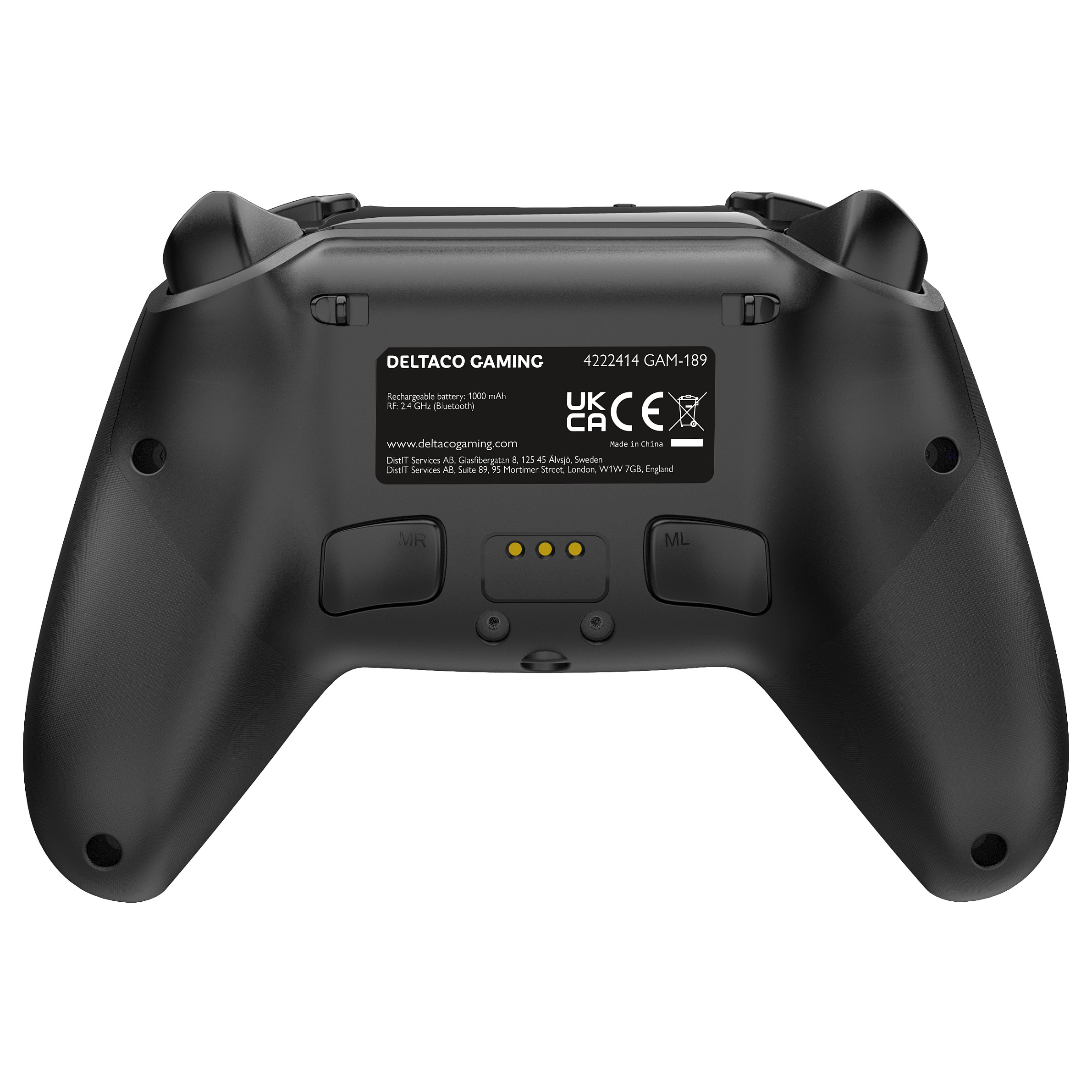Kontroller për Sony Deltaco GAM-189 / Wireless / Hall Effect / RGB / PS5 / PC / Android & iOS – Zezë thumbnail 4