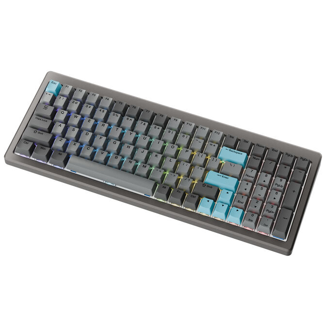 Tastierë Gaming Ducky Cushion 98, 96%, Mekanike, Wireless & Wired, Shush Green, RGB, Hot-Swap, US-Layout - Gri 3