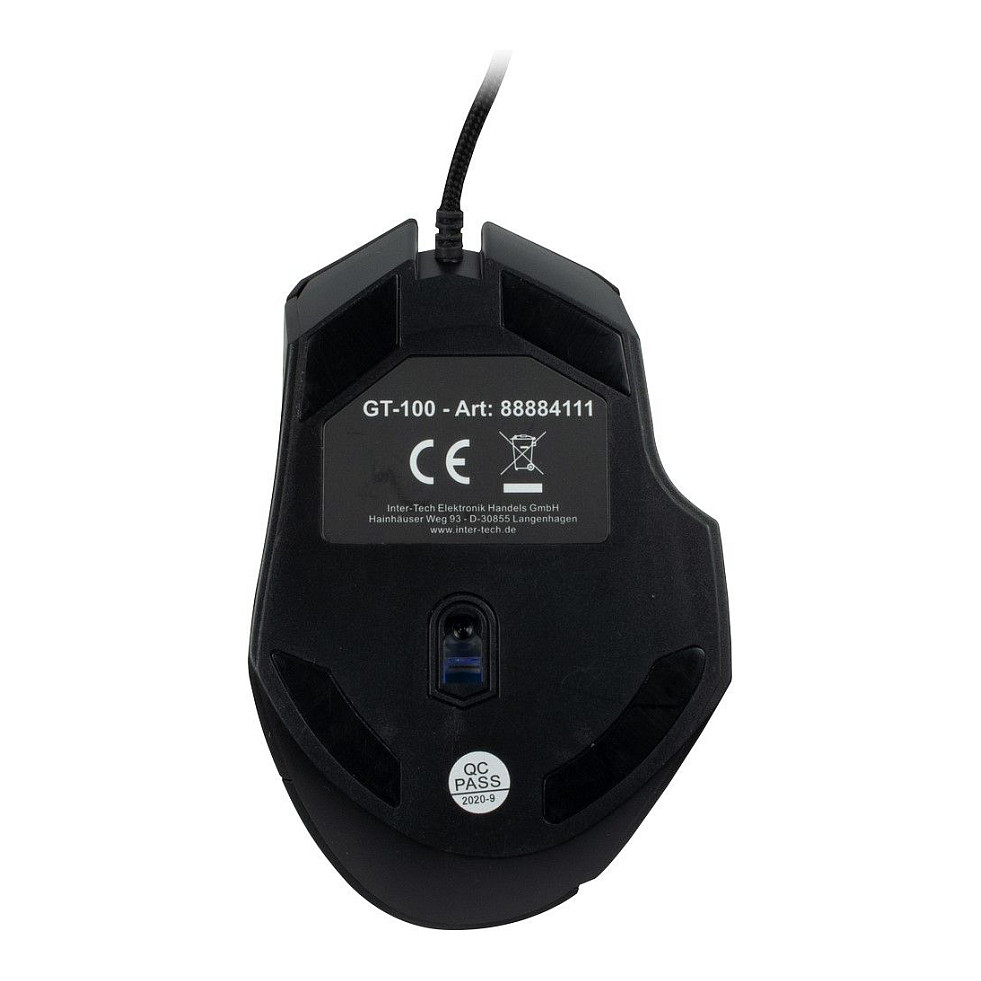 Maus Gaming me Kabllo Inter-Tech Nitrox GT-100 RGB / 200-6400 DPI / 7 Butona / 1000 Hz / USB 2.0 / 135 g – Zezë 5