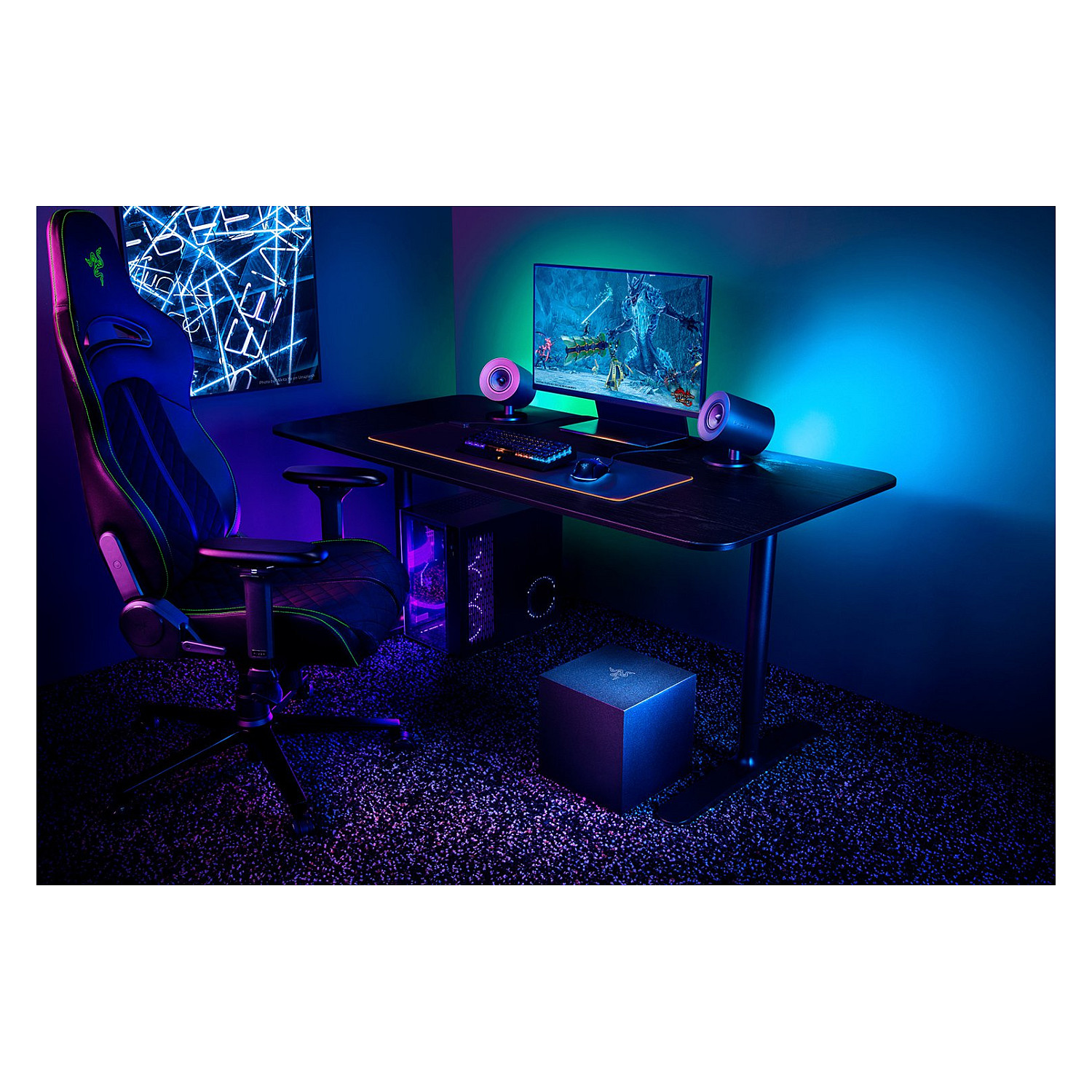 Altoparlantë Gaming Razer Nommo V2 / 2.1 / Bluetooth 5.3 / USB-C / THX Spatial Audio - Zezë 4