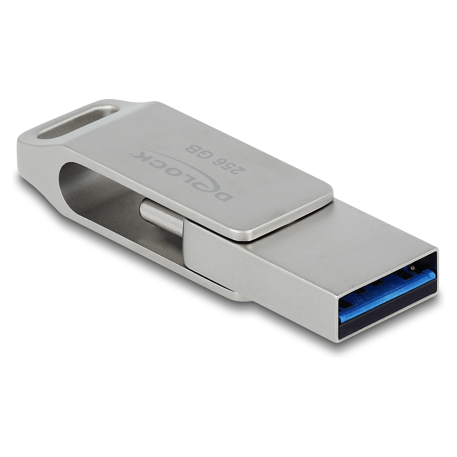 USB Flash Drive DELOCK 5 Gbps USB-C + Type-A 256GB - Gri thumbnail 3