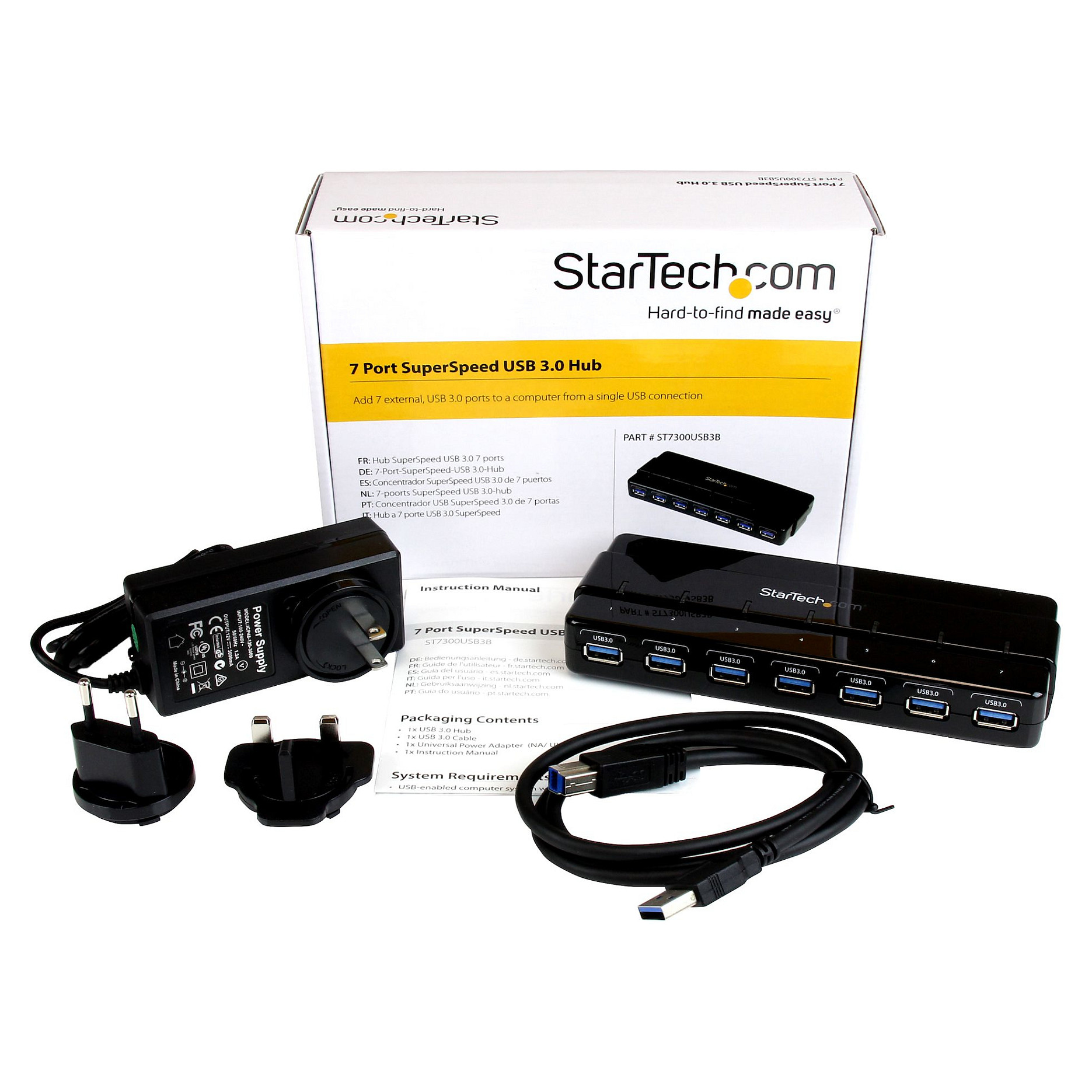 Hub StarTech ST7300USB3B / 7x USB-A / 5Gbps / USB-B Host / 36W PS – Zezë 6
