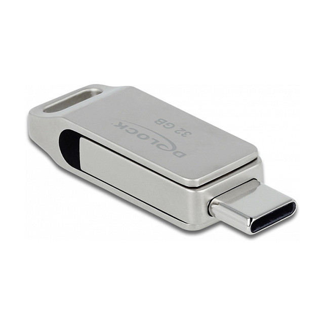 USB Flash Drive STICK DELOCK USB 3.2 Gen 1 USB-C + Typ-A 32GB - Silver thumbnail 2