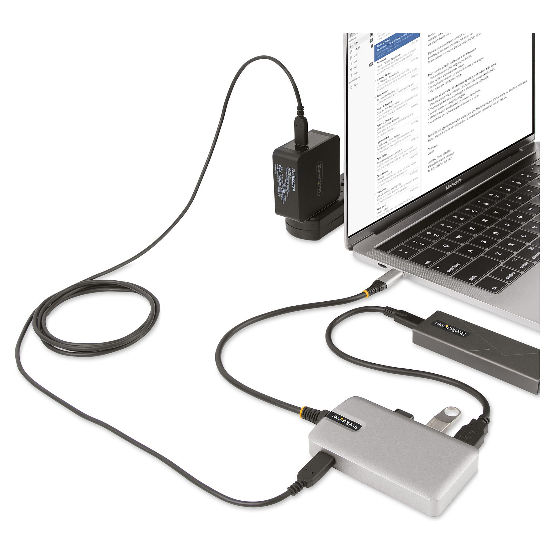 Hub StarTech HB31C3A1CDPPD3 / 3x USB-A + 1x USB-C DP 4K60 / 100W PD / 10Gbps – Argjend 9