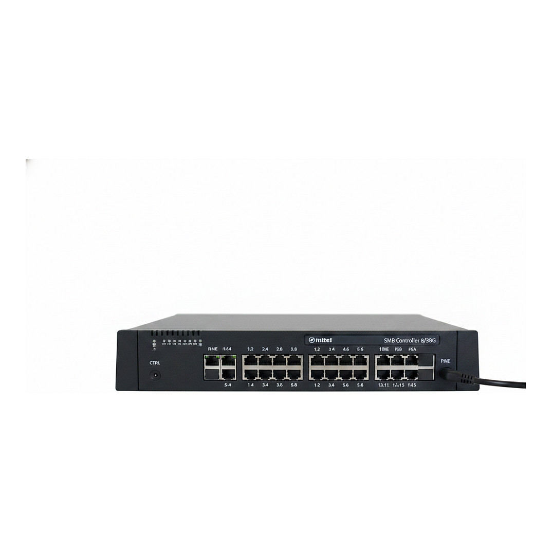 Kontrollues Komunikimi Mitel SMB Controller 8/38G, 8GB RAM, 38GB SSD, 6x FXS, 3x Gigabit Ethernet, Montim në Rack - Zezë