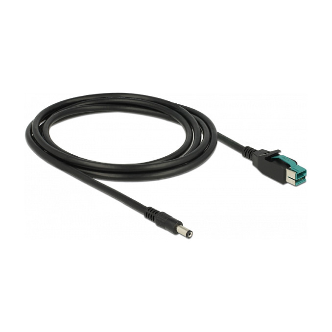 Kabllo për Furnizim me Energji DeLOCK 85498, PoweredUSB 12 V mashkull në DC 5,5 × 2,1 mm mashkull, 2 m - Zezë 3