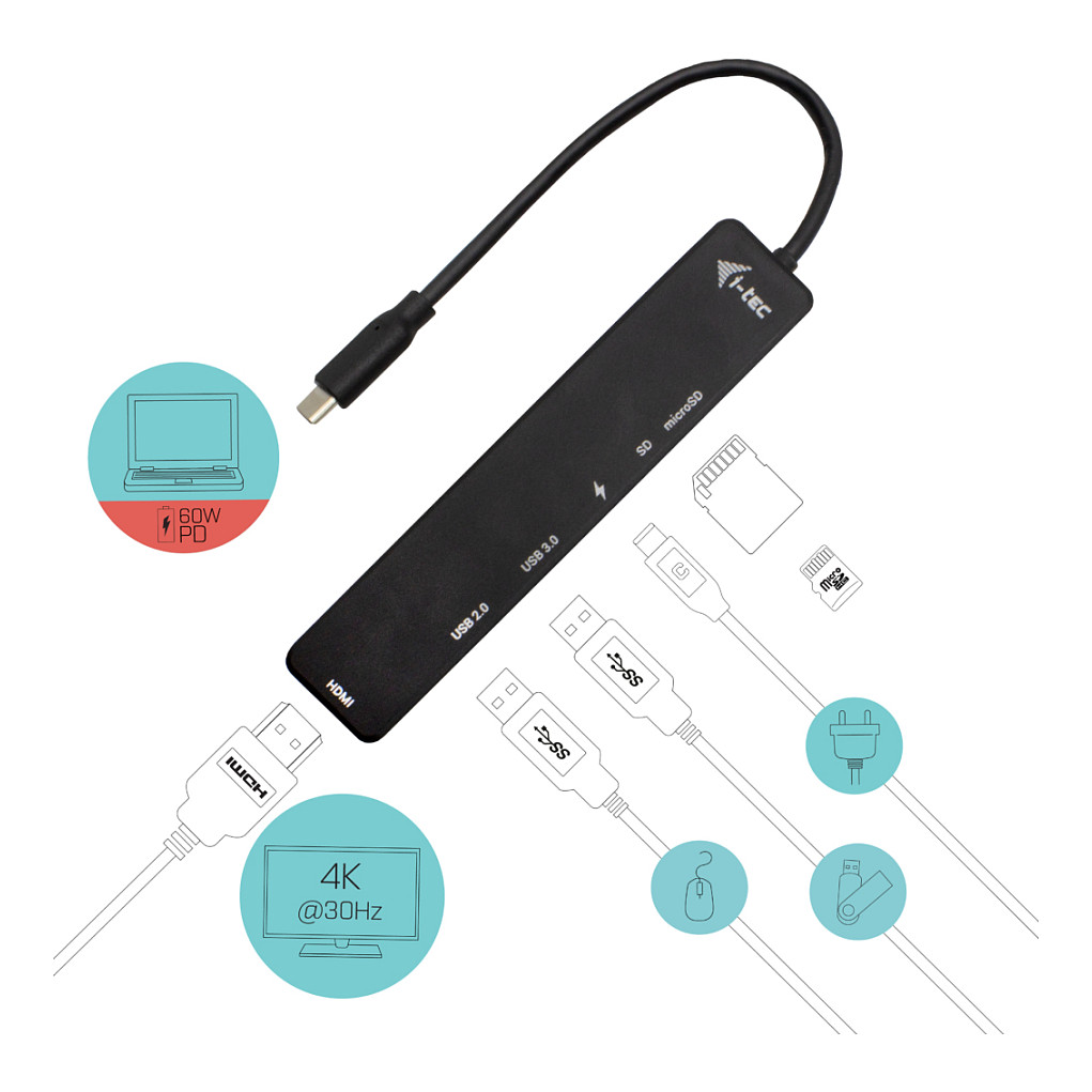 Docking Station D I-TEC USB-C TRAVEL 4K thumbnail 4