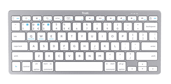 Tastierë pa Kabllo Bluetooth Trust Wireless – Argjend thumbnail 2