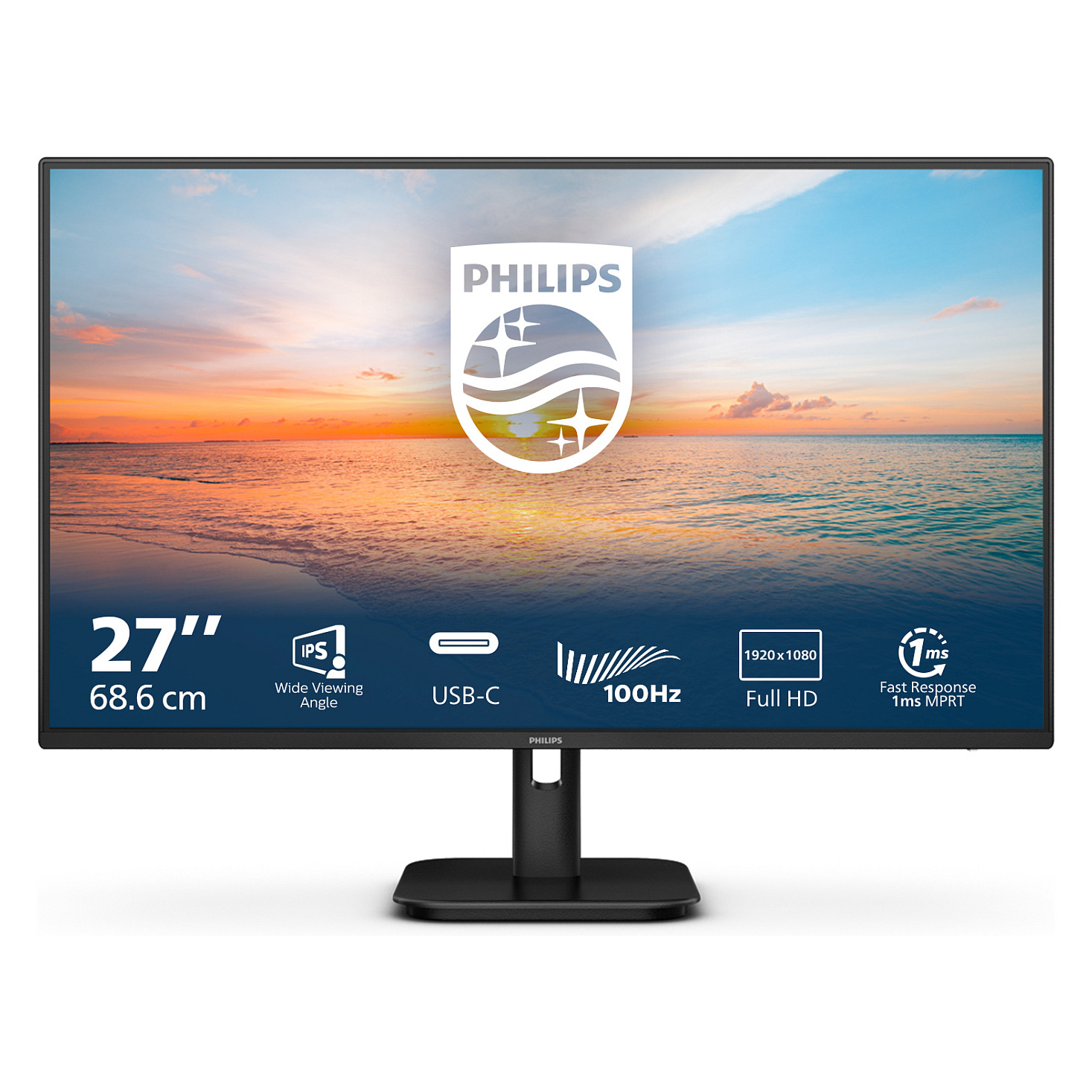 Monitor Philips 27E1N1300A/00, 27", Full HD IPS, 100Hz, 4ms, HDMI + USB-C - Zezë