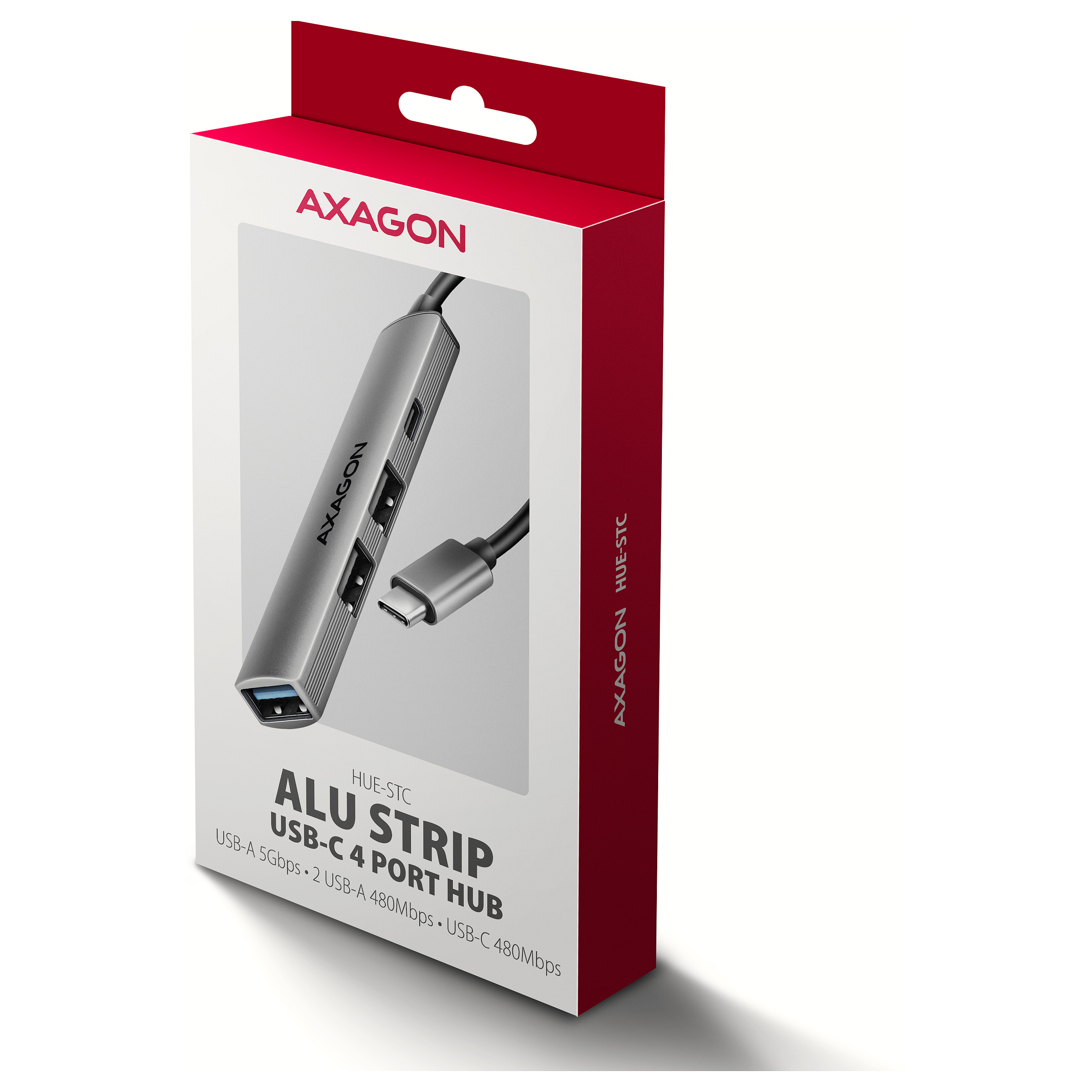 Hub USB-C AXAGON HUE-STC, 1x USB-A 5Gbps, 2x USB-A 480Mbps, 1x USB-C 480Mbps, kabllo 12 cm - Hiri 7